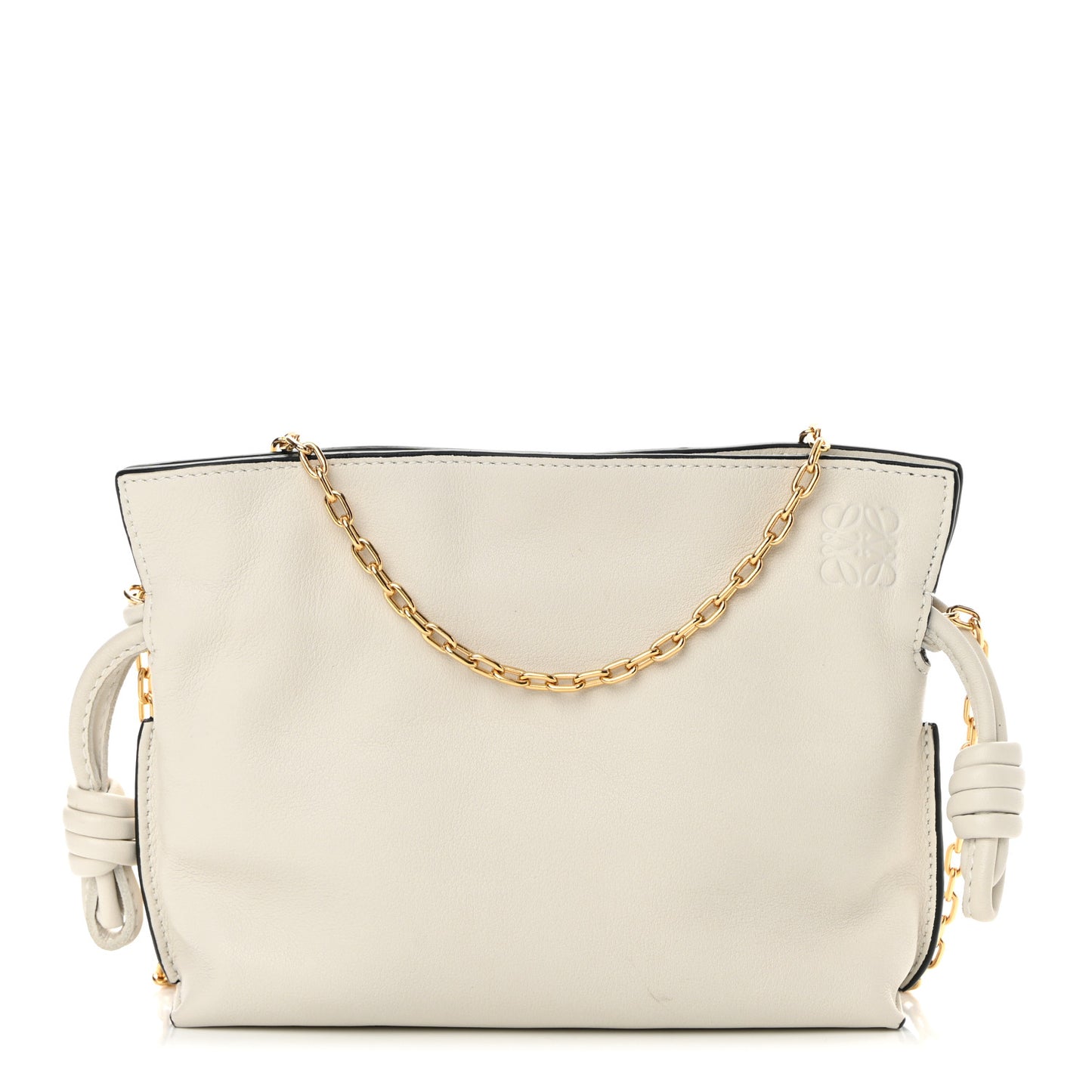 Calfskin Nano Flamenco Knot Bag White