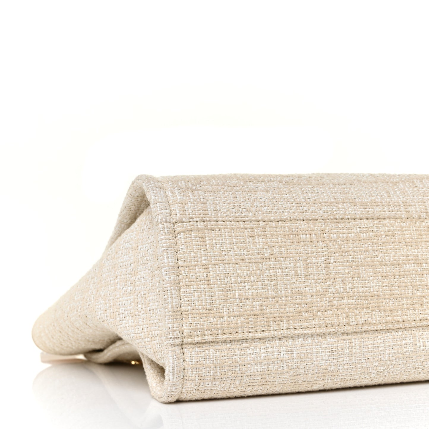 Lurex Boucle Small Deauville Tote White