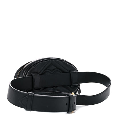 Gucci Calfskin Matelasse GG Marmont Belt Bag 85 34 Black 3 of 21