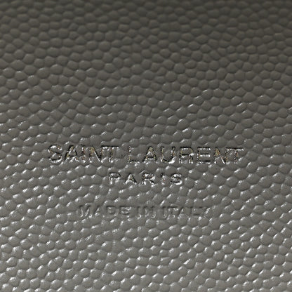 Saint Laurent Grain De Poudre Textured Mixed Matelasse Triquilt Monogram Clutch Storm 6 of 6