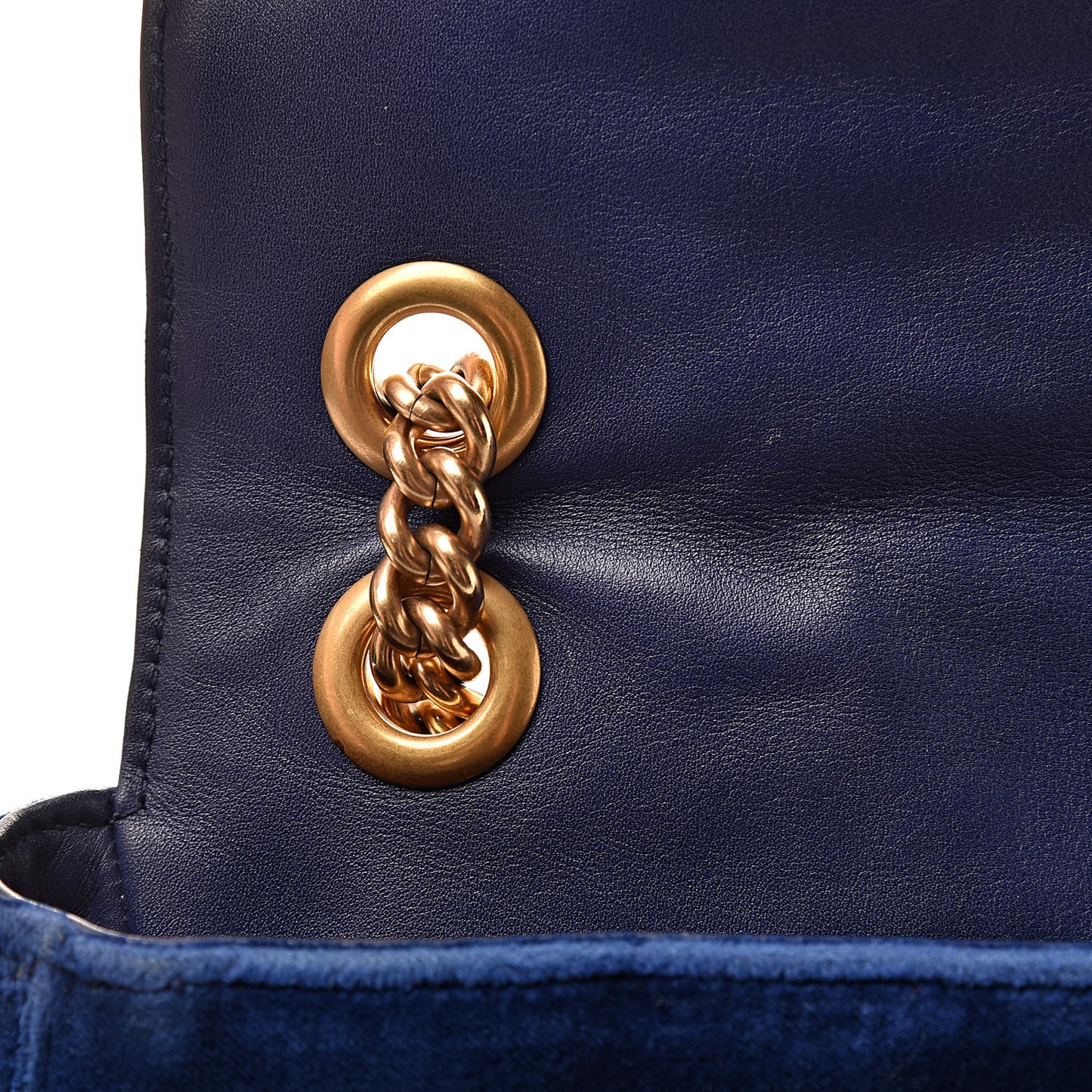 Velvet Matelasse Medium GG Marmont Shoulder Bag Cobalt Blue