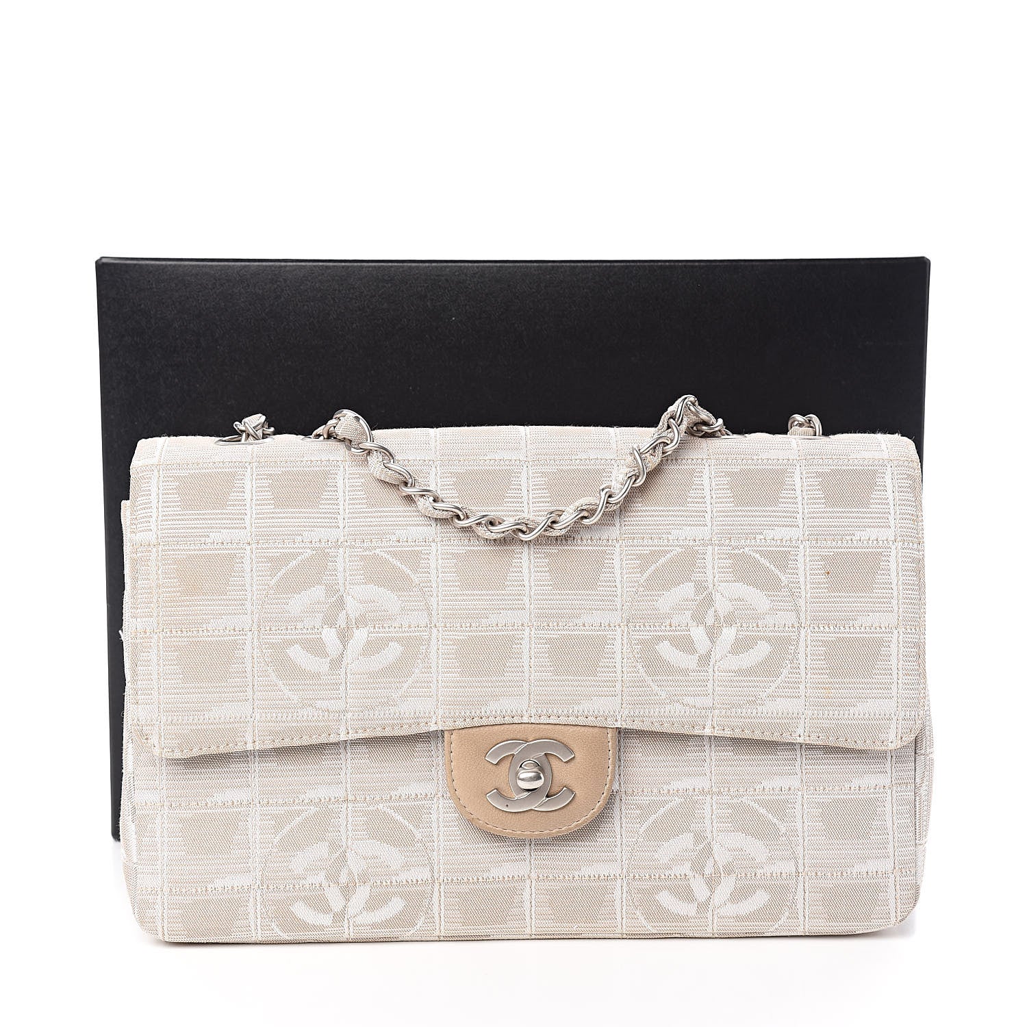 Chanel Nylon Medium Travel Flap Light Beige 15 of 15