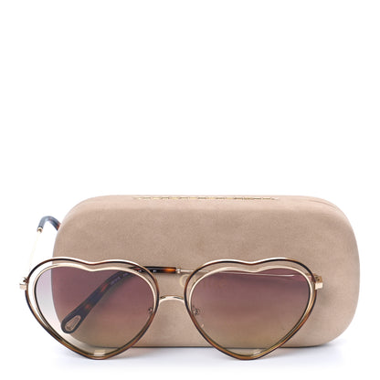 Chloe Metal Poppy Love Heart Sunglasses CE131S Havana Rose 7 of 7