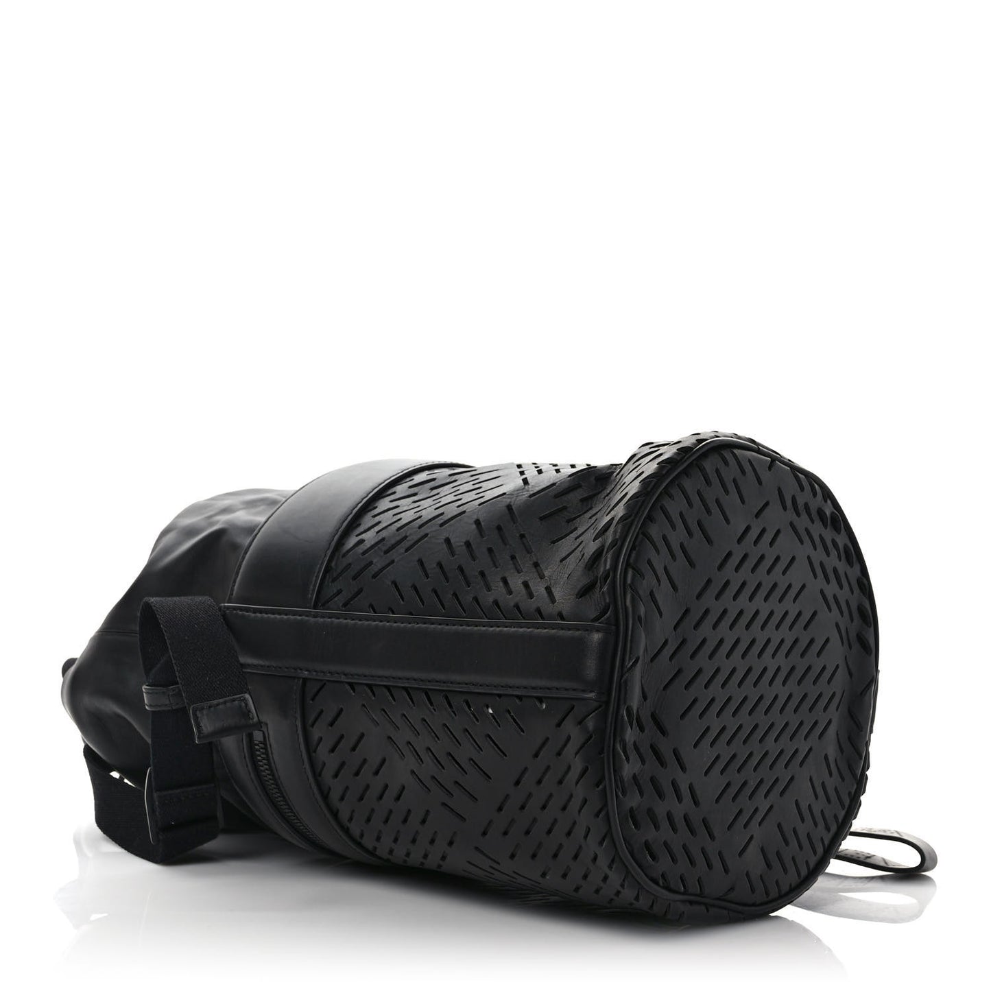 Perforated Calfskin Bucket Bag Black