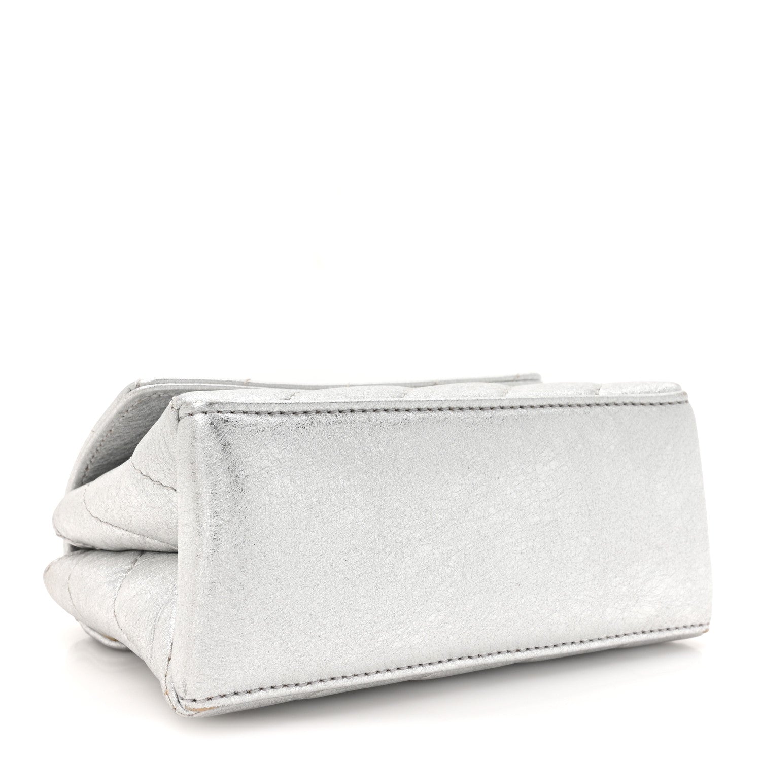 Off-White Metallic Calfskin Diagonal Quilted Jackhammer 17 Shoulder Bag Silver 4 of 13