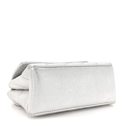 Off-White Metallic Calfskin Diagonal Quilted Jackhammer 17 Shoulder Bag Silver 4 of 13