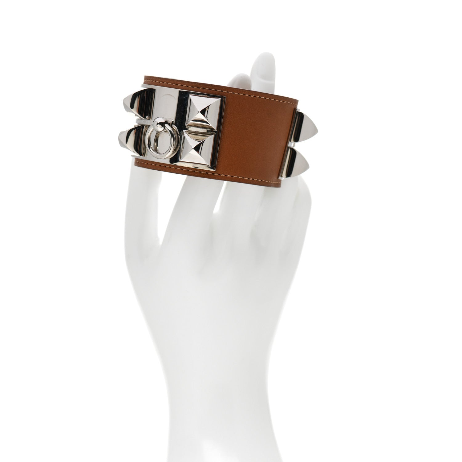 Hermes Barenia Collier De Chien CDC Bracelet L Fauve 2 of 9