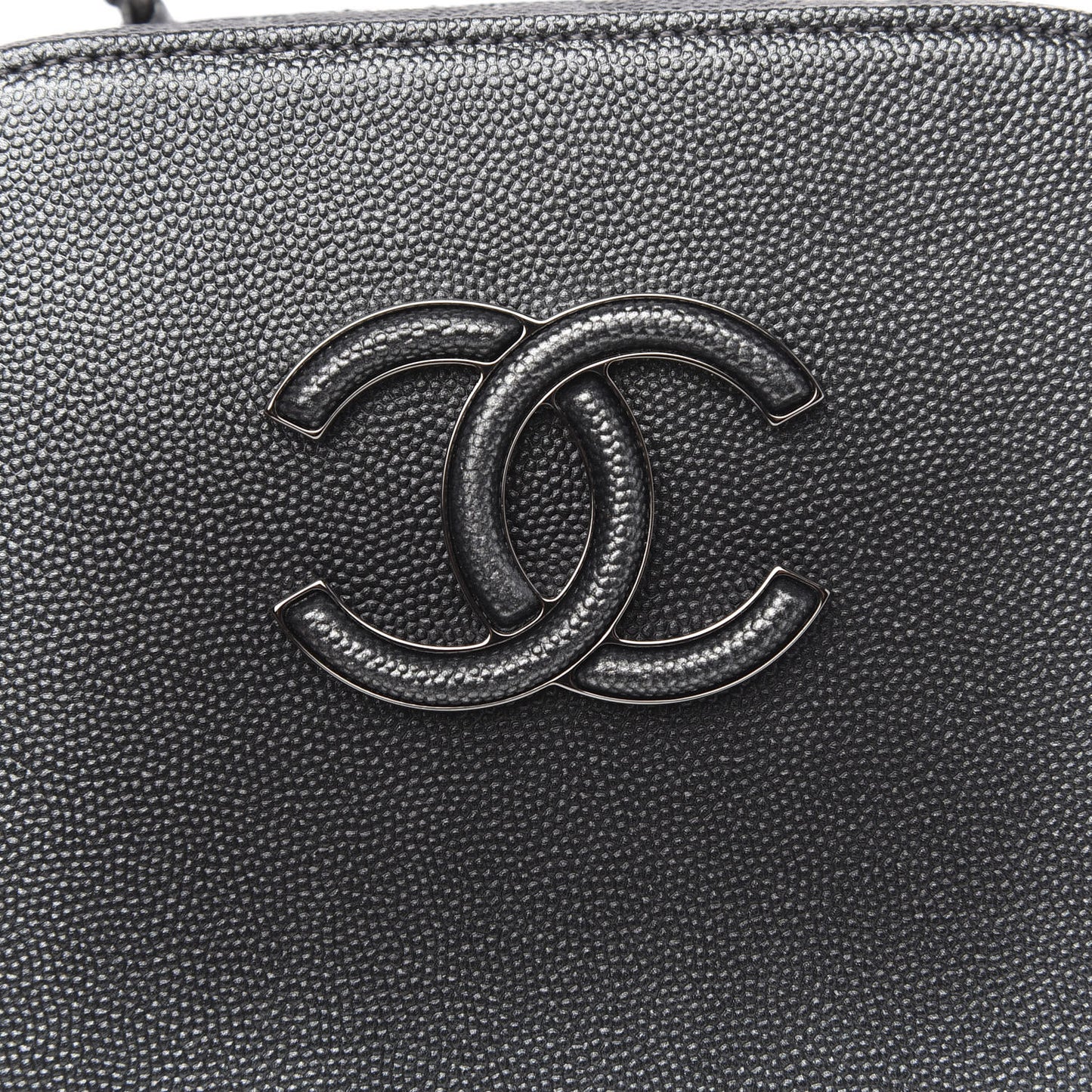 Metallic Caviar Small Coco Curve Vanity Bag Black Ruthenium
