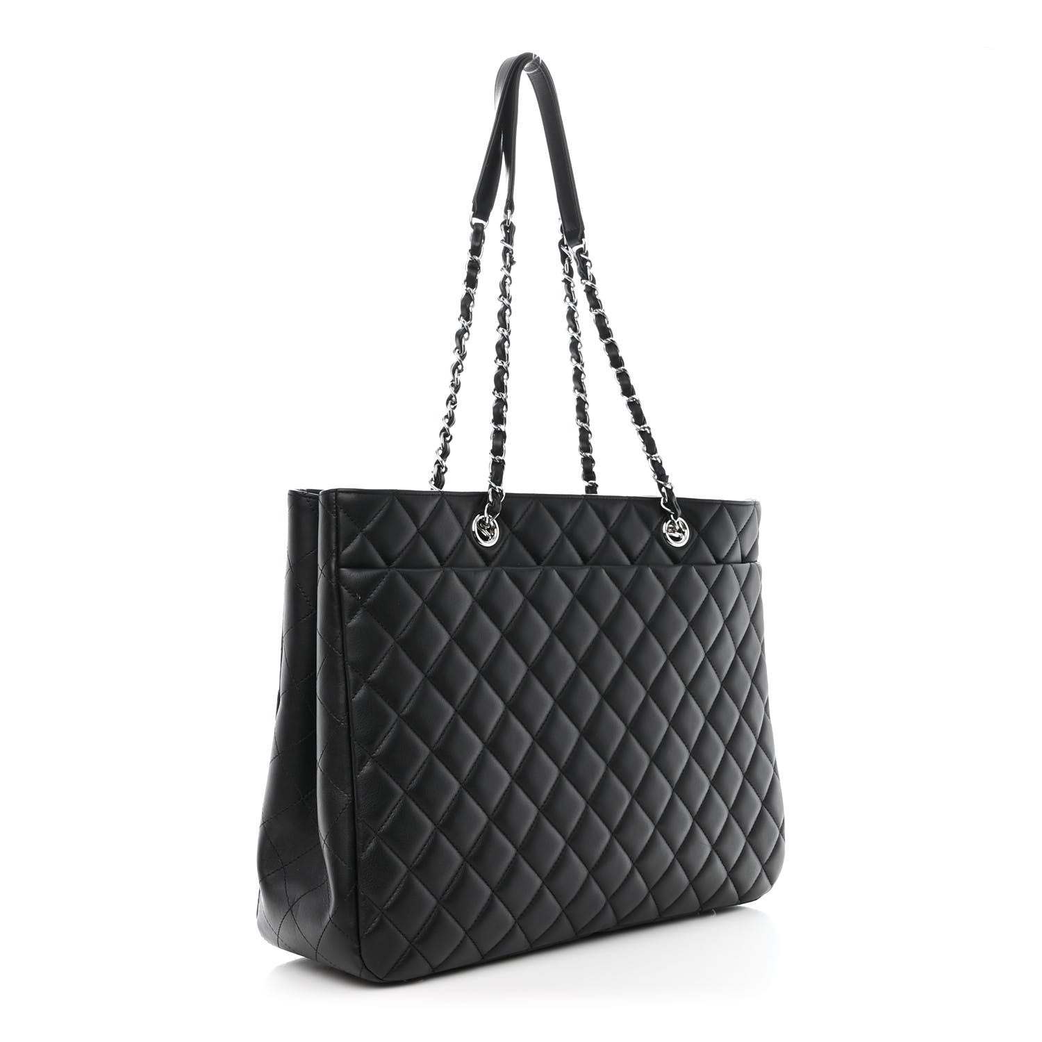 Chanel Calfskin Quilted Large Classic Shopping Tote Black 3 of 11