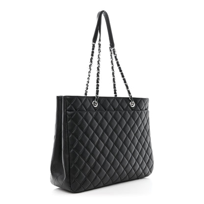Chanel Calfskin Quilted Large Classic Shopping Tote Black 3 of 11
