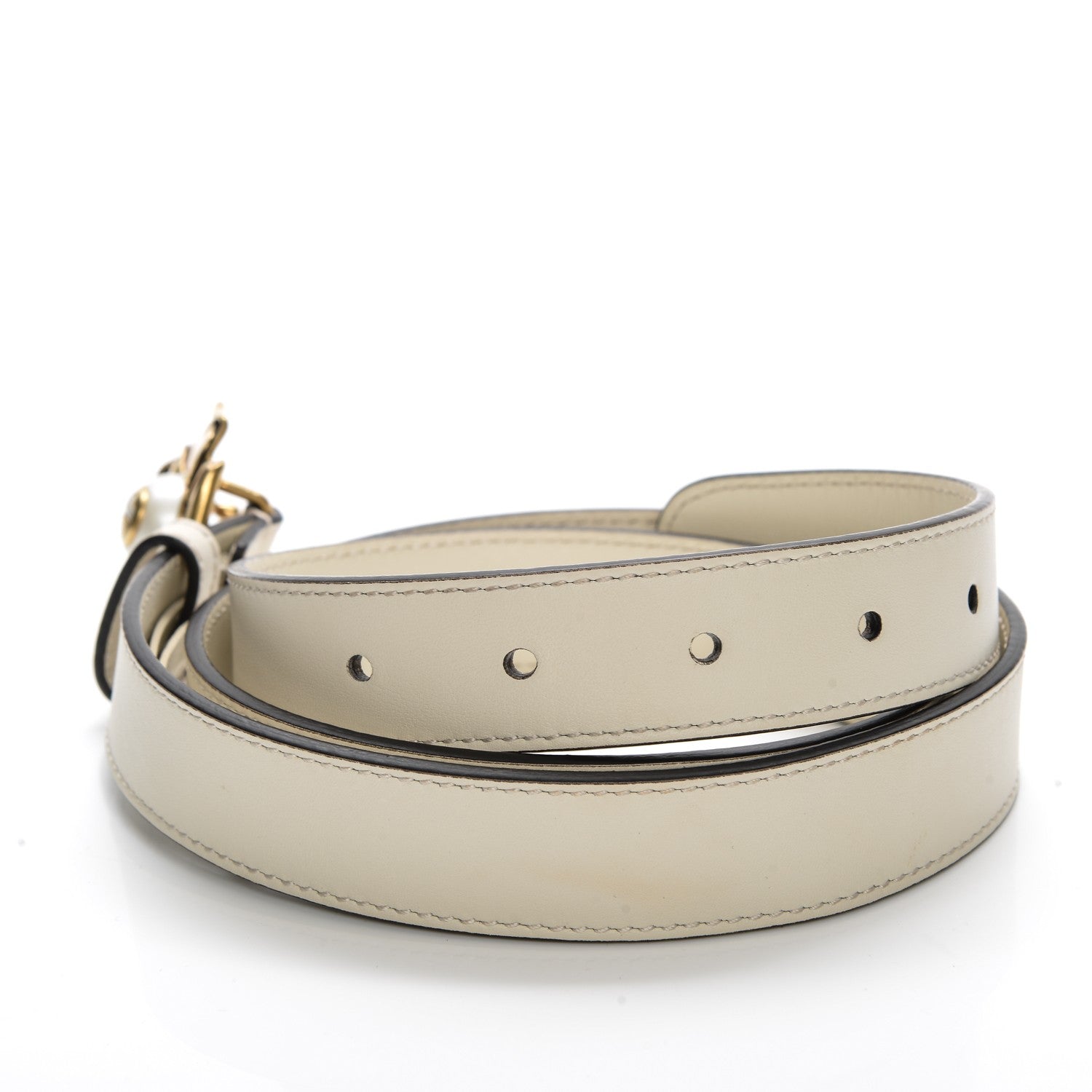 Gucci Calfskin Metal Flower Interlocking G Belt 90 36 White 5 of 6
