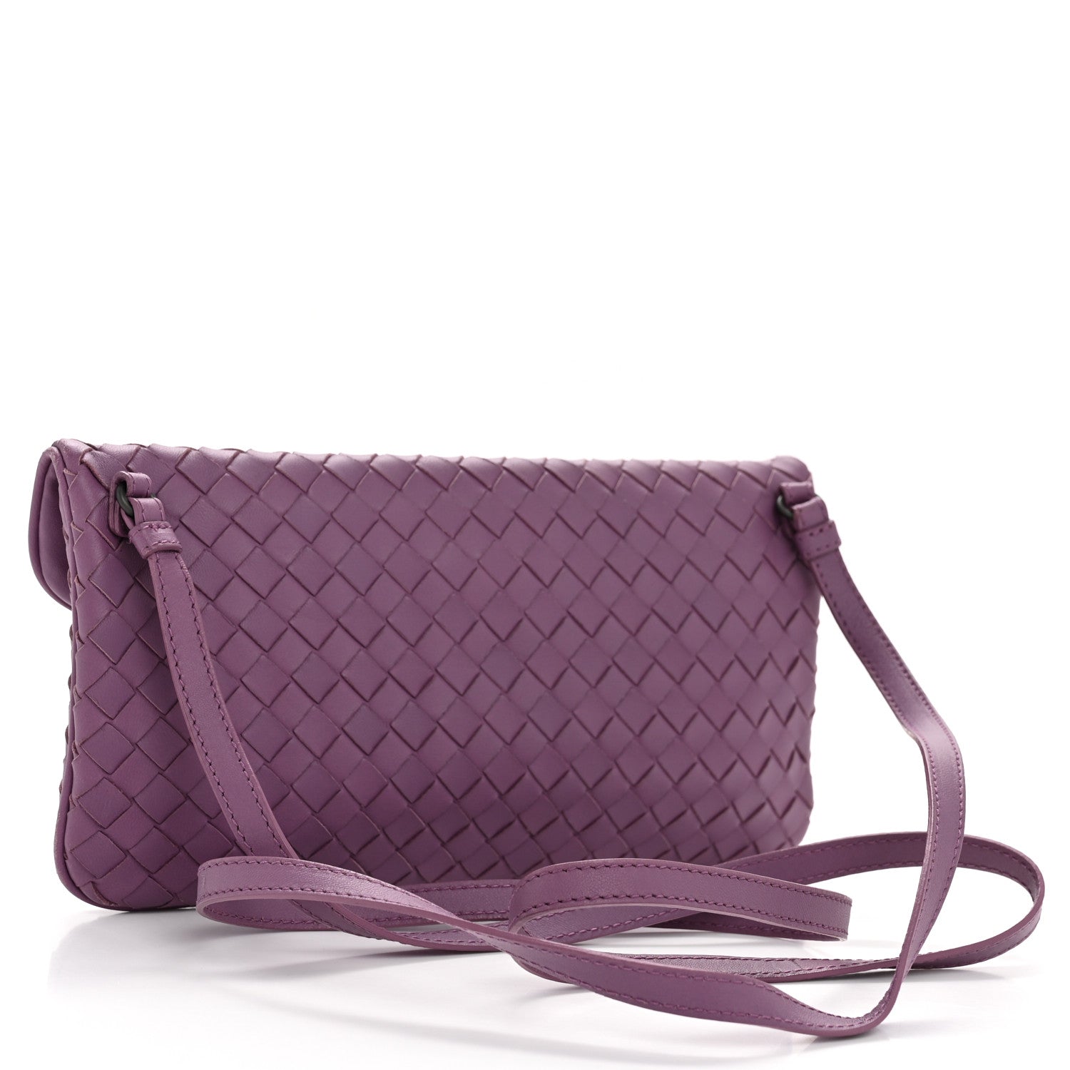 Bottega Veneta Nappa Intrecciato Flap Crossbody Purple 1835821