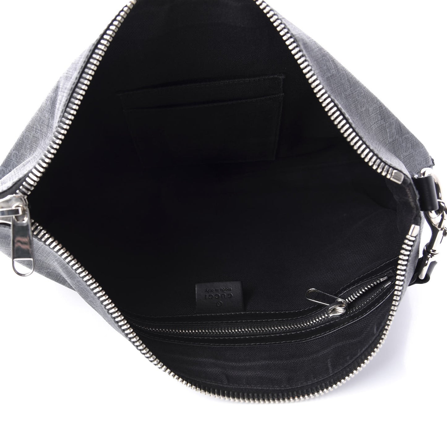 Soft GG Supreme Monogram Appia Calfskin Web East West Messenger Bag Black Grey