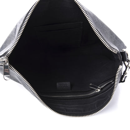 Gucci Soft GG Supreme Monogram Appia Calfskin Web East West Messenger Bag Black Grey 5 of 10