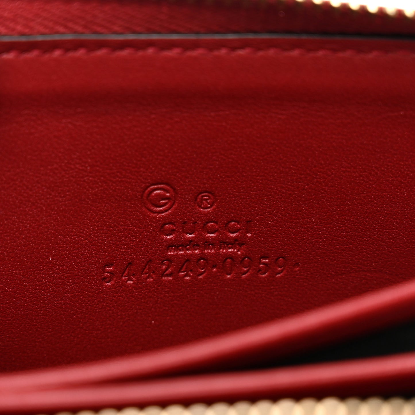 Microguccissima Zip Around Card Case Red