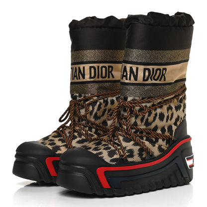 Christian Dior Oblique Leopard Nylon DiorAlps Boot 39 Beige 3 of 12