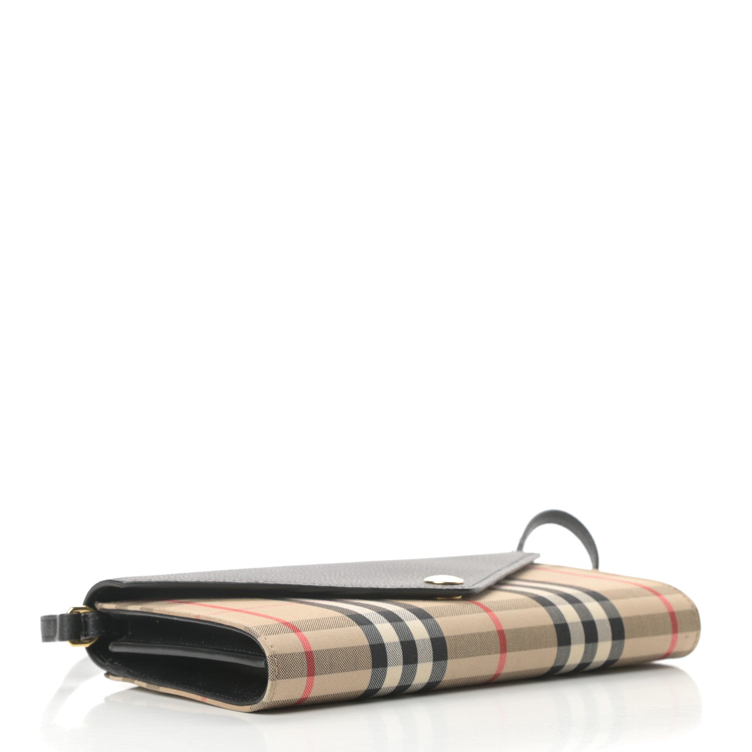 Burberry Grainy Calfskin Vintage Check Wallet With Detachable Strap Black 4 of 12