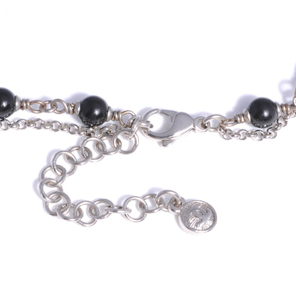 Chanel Short Beaded Double Strand CC Necklace Black 10A 4 of 5