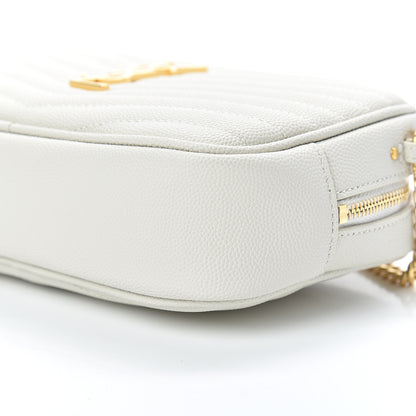 Saint Laurent Grain De Poudre Matelasse Monogram Mini Lou Camera Bag Crema Soft 10 of 11