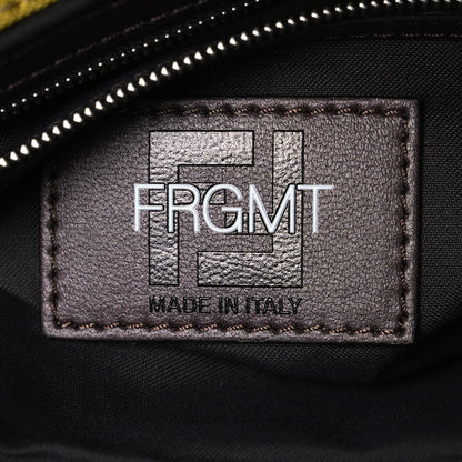 Fendi x FRGMT Woven Fabric Jacquard FF Embroidered Baguette Foldable Tote Tobacco Mimosa 8 of 12