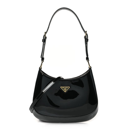 Prada Vernice Cleo Adjustable Strap Shoulder Bag Black 1 of 8