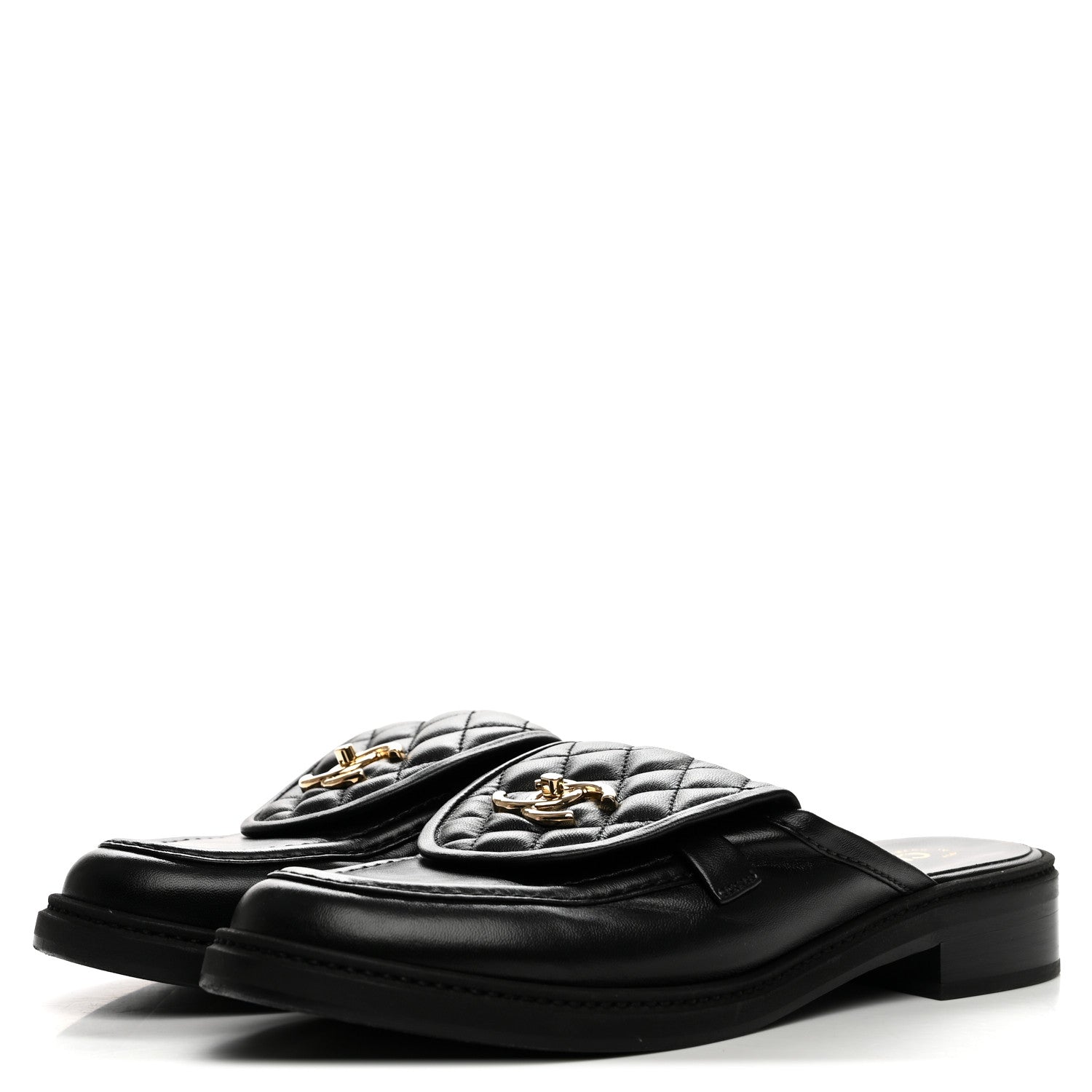 Chanel Lambskin Quilted CC Turnlock Mules 39.5 Black 4 of 9