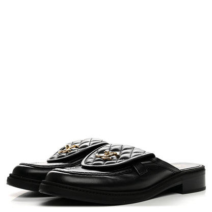 Chanel Lambskin Quilted CC Turnlock Mules 39.5 Black 4 of 9