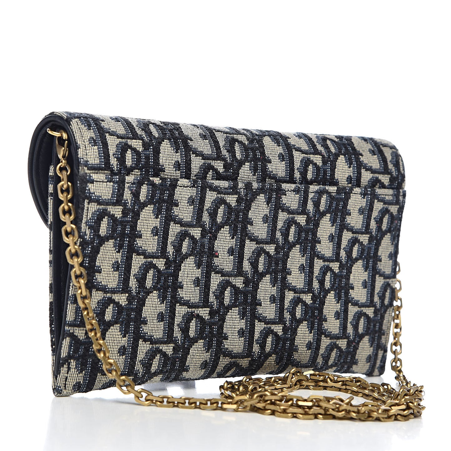 Oblique Saddle Chain Wallet Blue