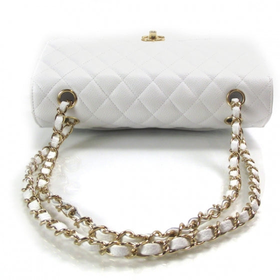 Chanel Caviar Quilted Medium Double Flap White 5 of 12