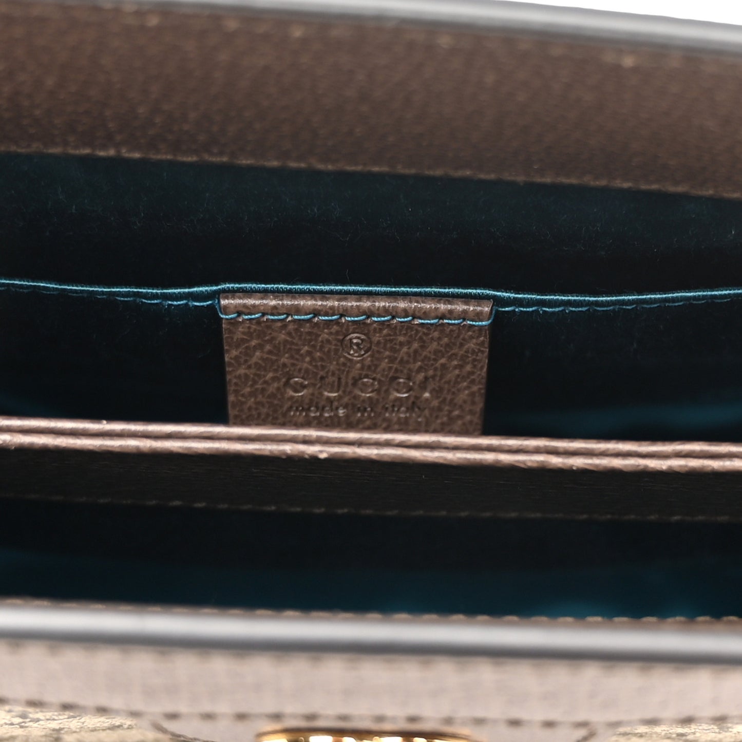 GG Supreme Monogram Web Small Ophidia Chain Shoulder Bag Brown
