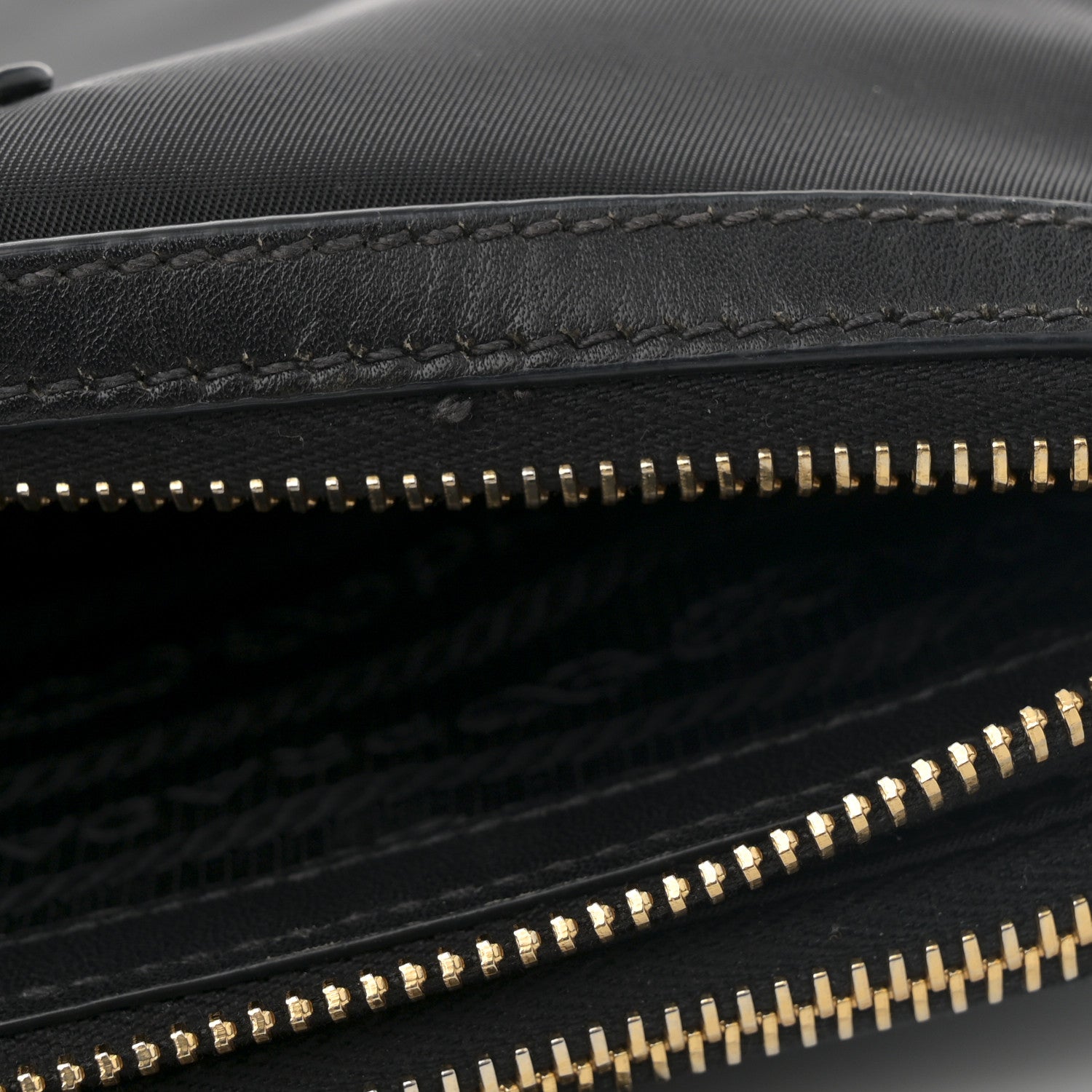 Prada Tessuto Nylon Soft Calf Double Zip Crossbody Bag Black 27 of 27