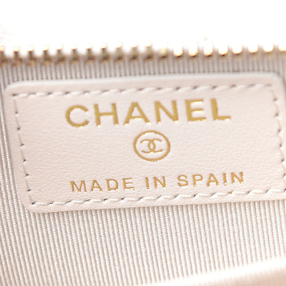 Chanel Caviar Quilted Zip Coin Purse White 6 of 8
