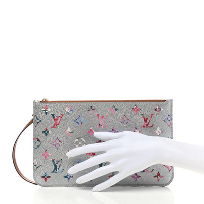 Louis Vuitton Metallic Monogram LV Garden Neverfull MM GM Pochette Silver 2 of 6