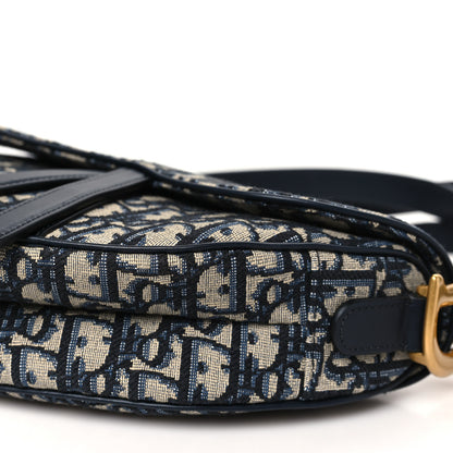 Christian Dior Oblique Saddle Bag With Strap Blue 10 of 10