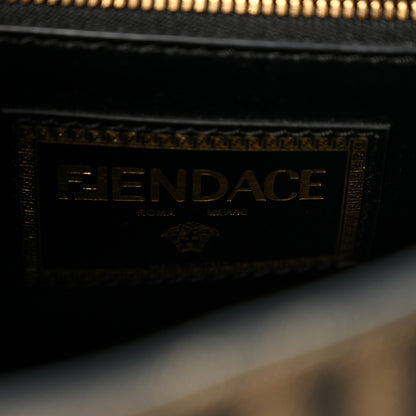 Versace X FENDI Grained Calfskin Fendace Medium La Medusa Top Handle Bag Black Brown 6 of 9