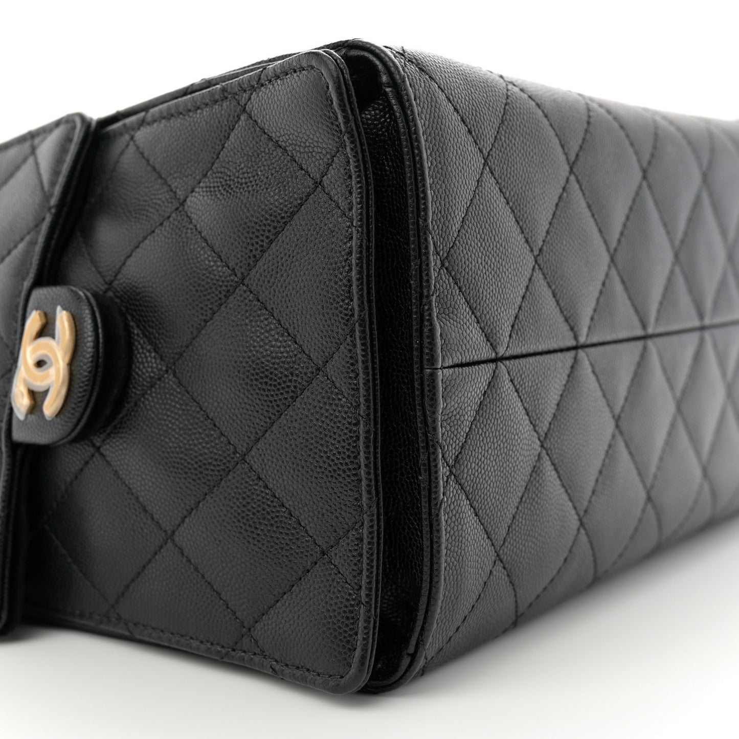 Caviar Quilted Medium Chanel 25 Handbag Black