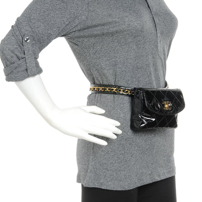 Chanel Patent Flap Waist Belt Bag Black 2 of 7