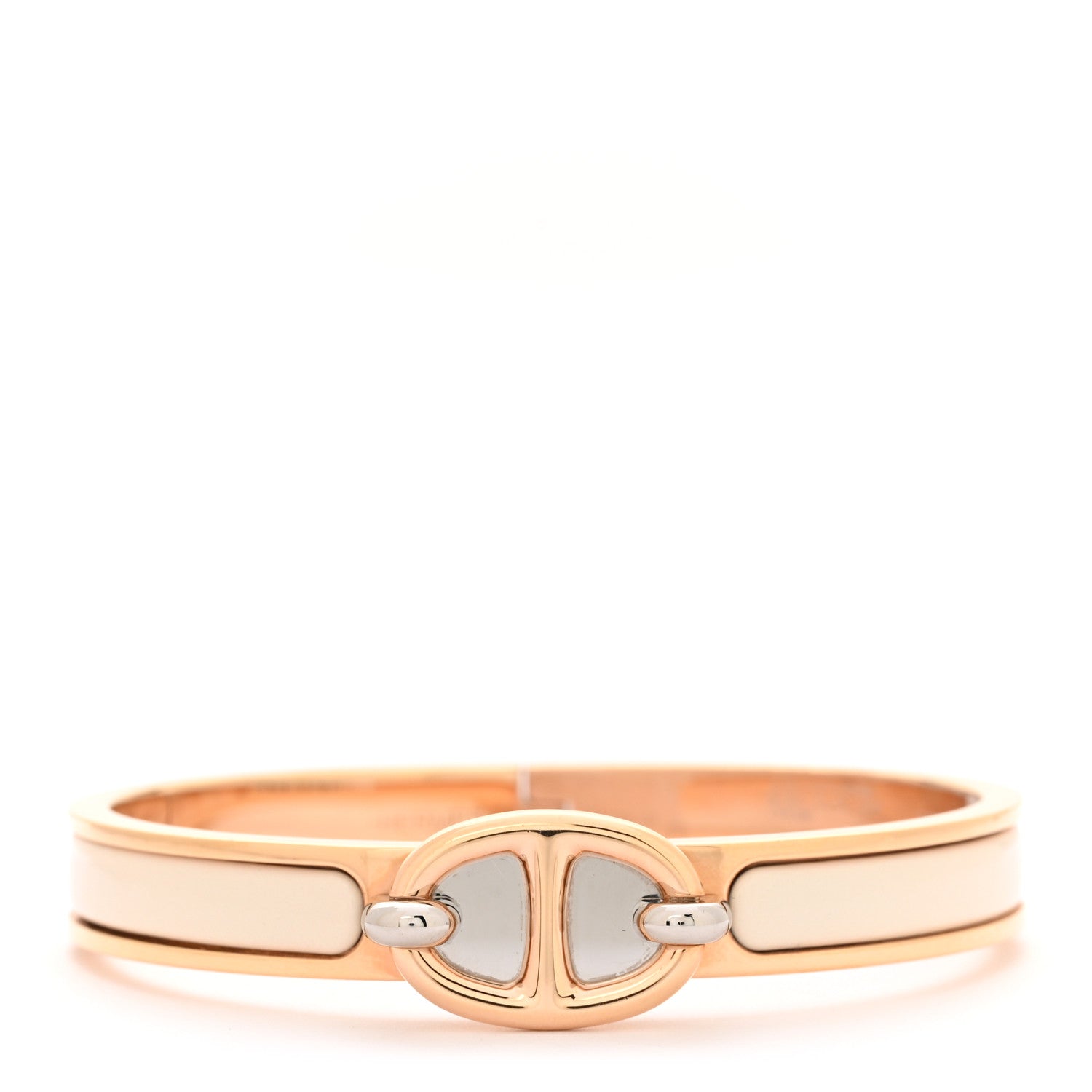 Hermes Enamel Mini Farandole Clic Chaine d'Ancre Bracelet PM Creme 1 of 5
