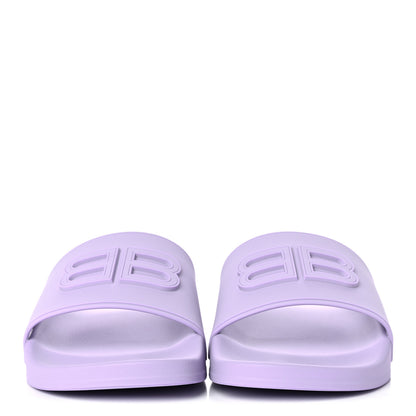 Balenciaga Rubber BB Womens Pool Slide Sandals 42 Lilac 2 of 8