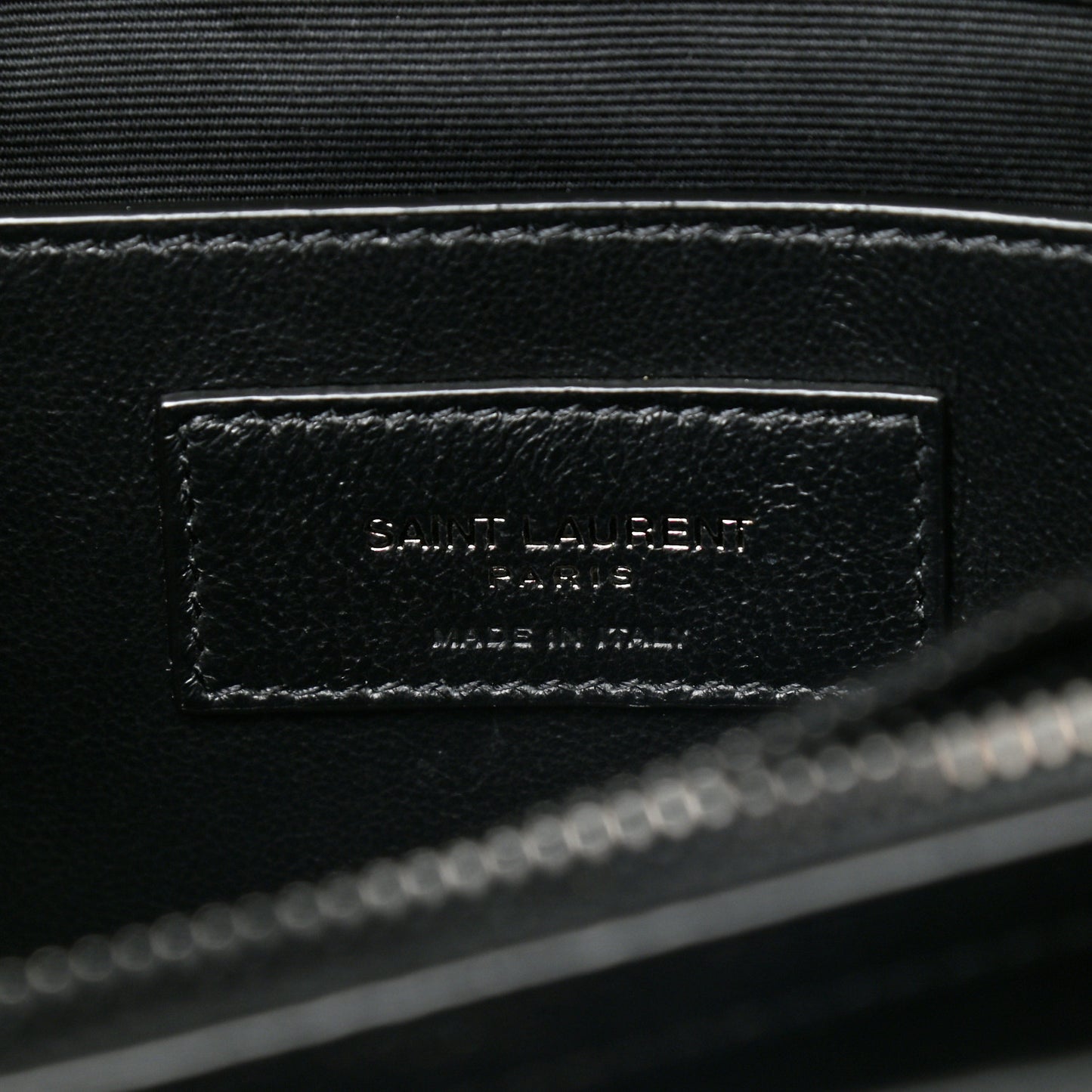 Sheepskin Matelasse Chevron Monogram Monochrome Medium College Bag Black