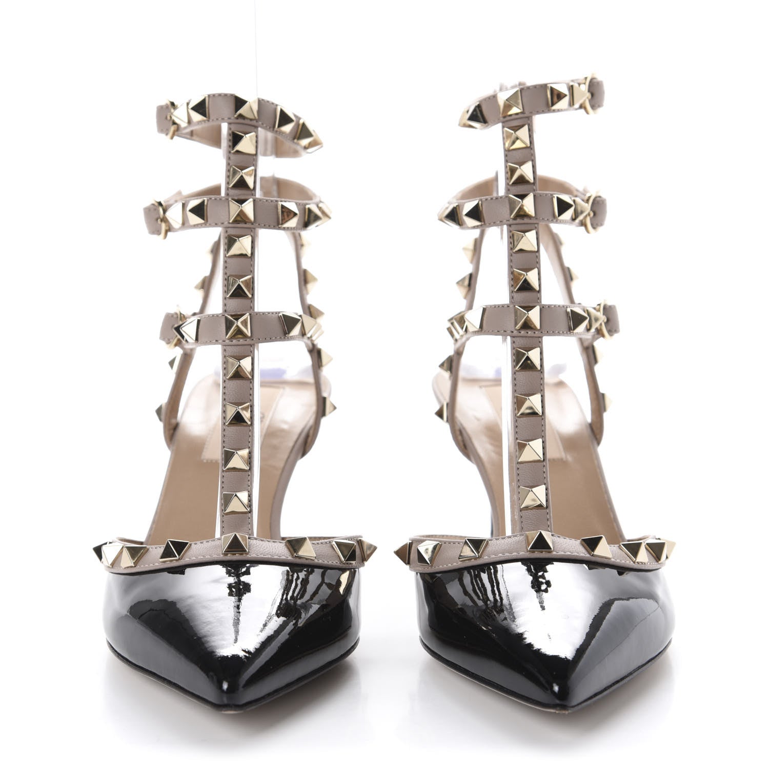 Valentino Garavani Patent Nappa Rockstud Ankle Strap 65mm Pumps 36.5 Black Poudre 2 of 10