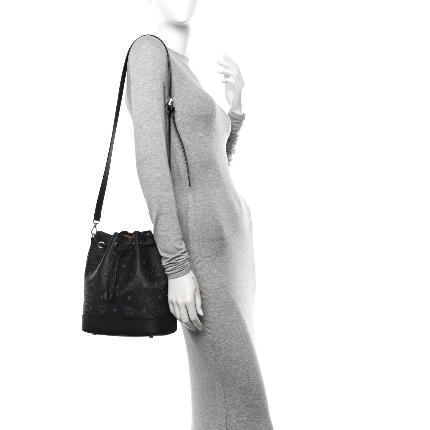 Visetos Medium Dessau Drawstring Bucket Bag Black