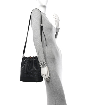 MCM Visetos Medium Dessau Drawstring Bucket Bag Black 2 of 11