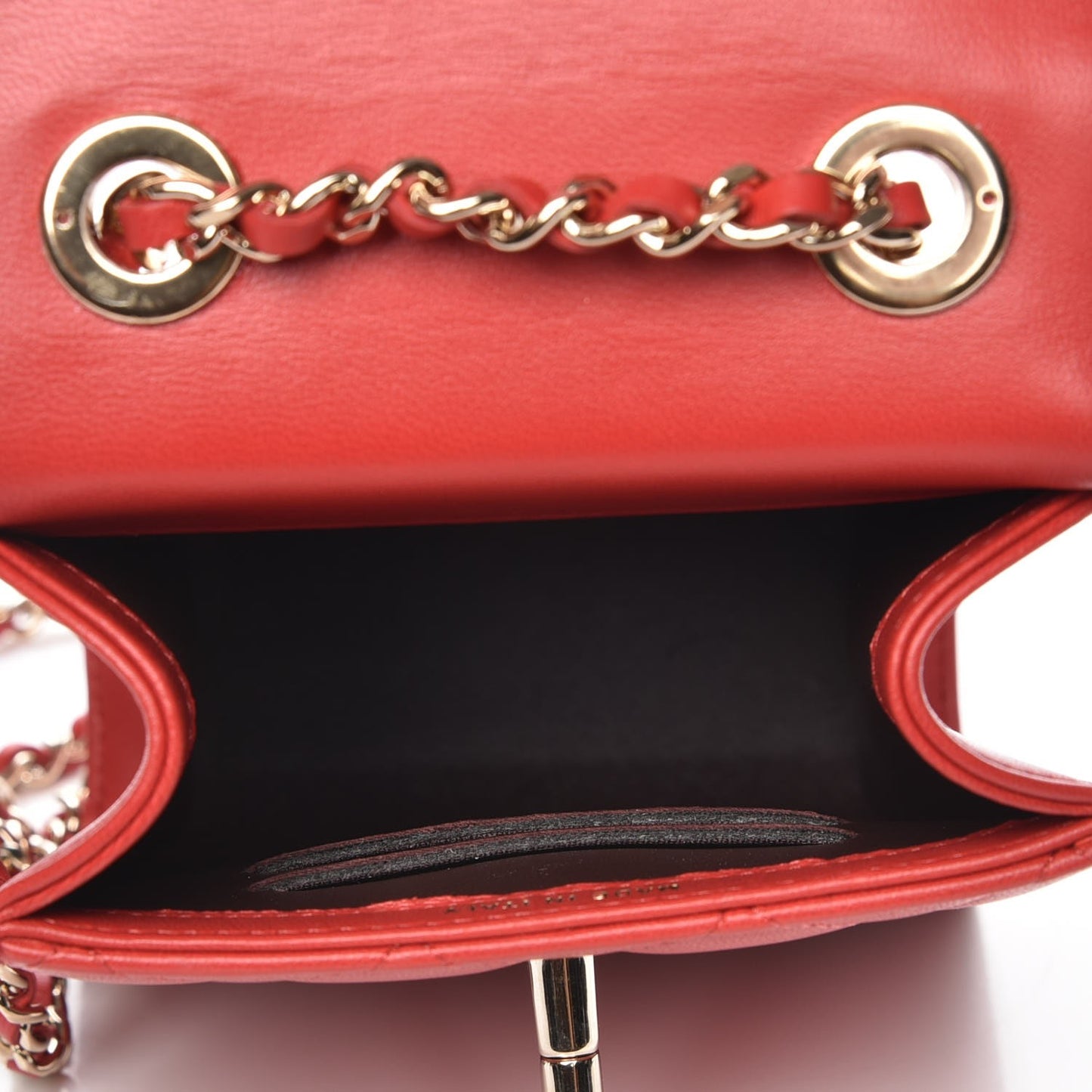 Lambskin Quilted Trendy CC Phone Holder Red