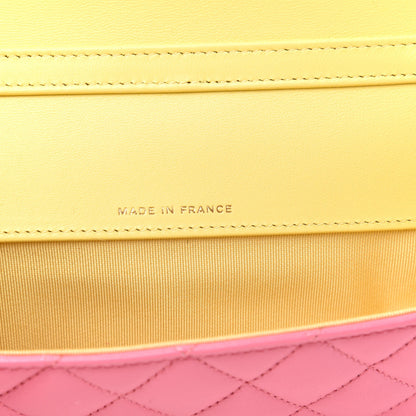Chanel Lambskin Quilted Glasses Case With Chain Pink Yellow 9 of 12