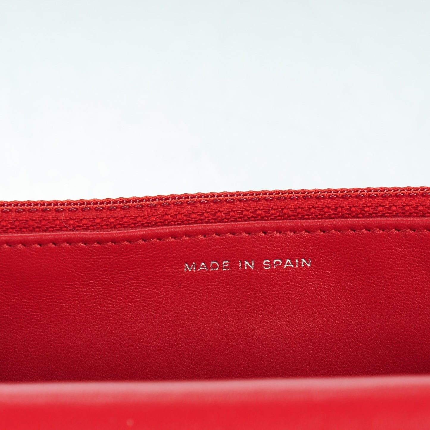 Lambskin Quilted Wallet On Chain WOC Red
