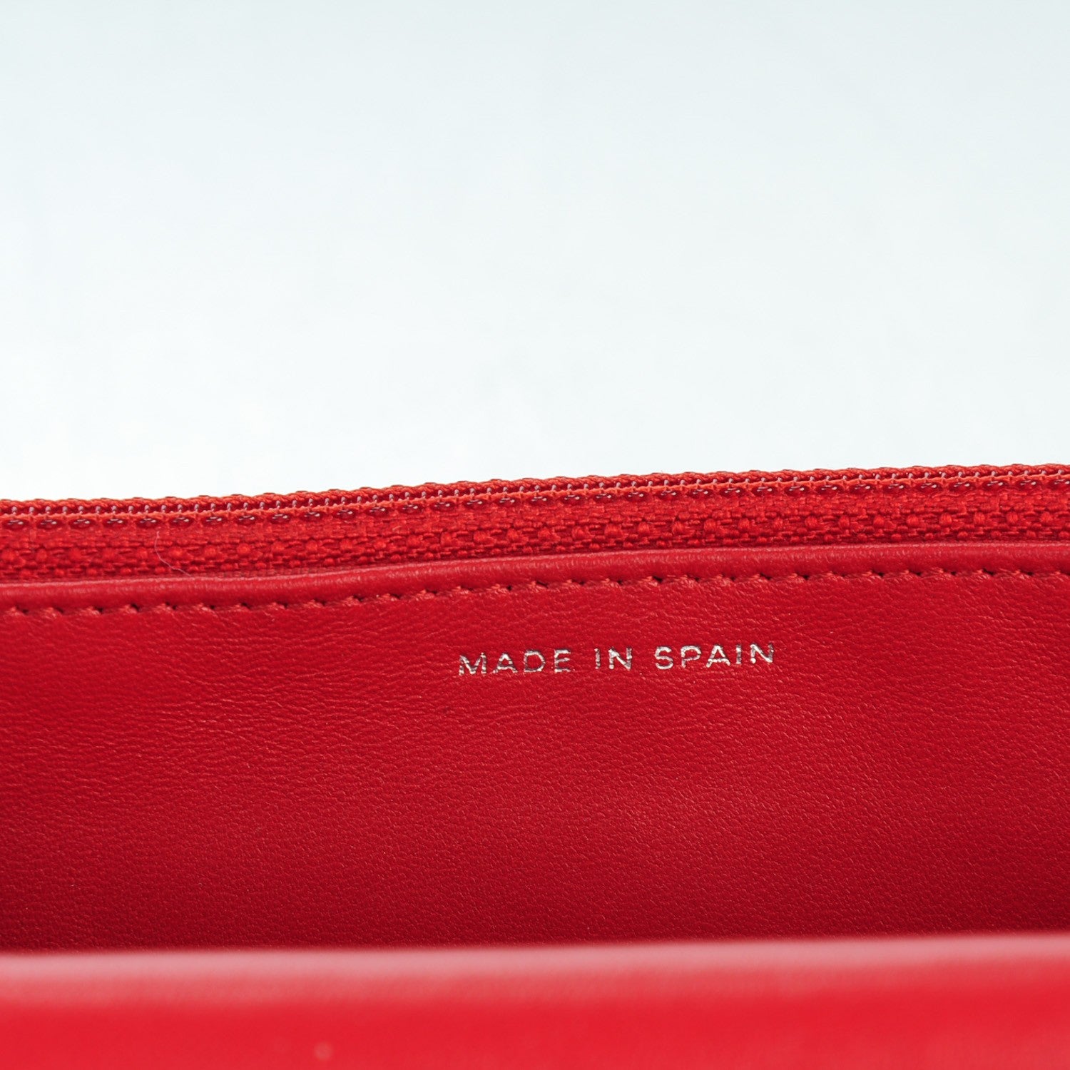 Chanel Lambskin Quilted Wallet On Chain WOC Red 7 of 8