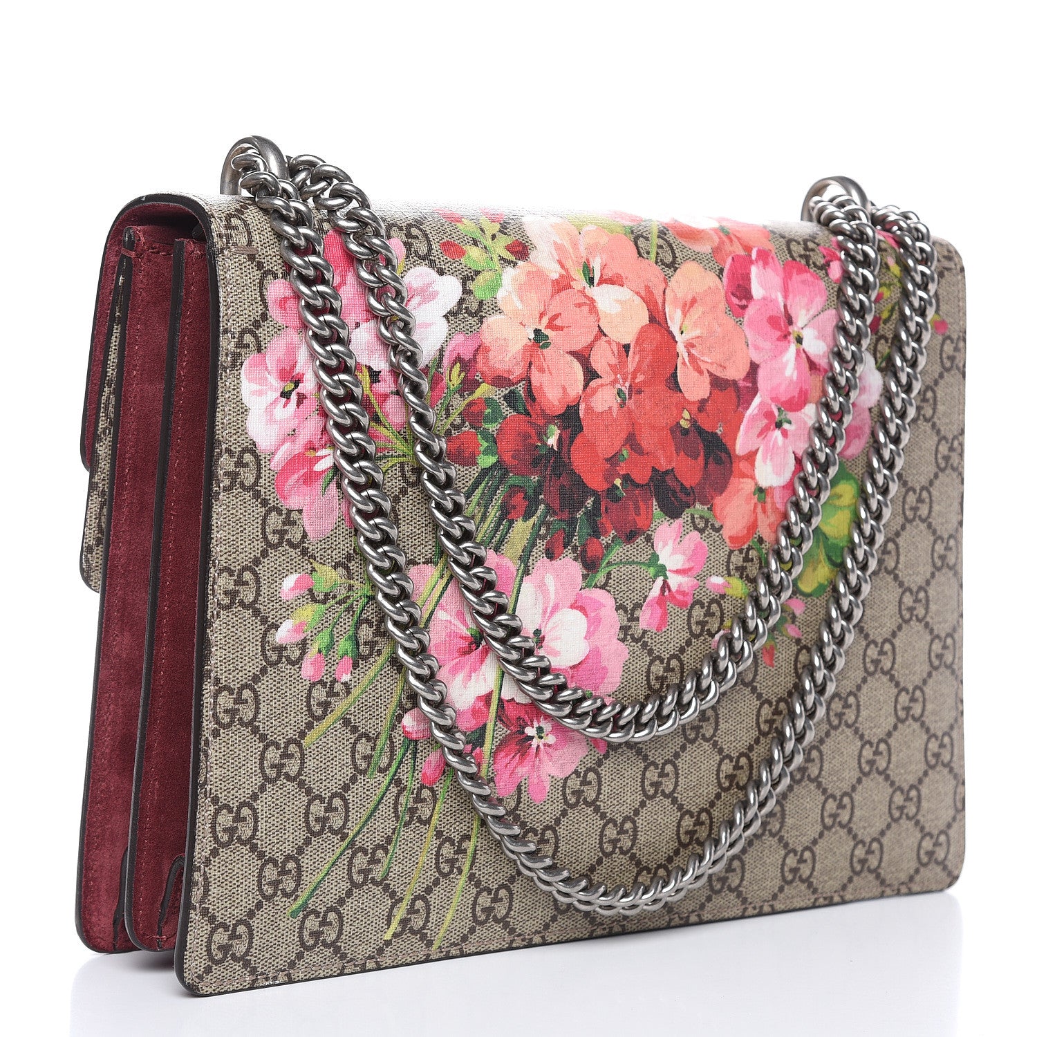 Gucci GG Supreme Monogram Blooms Medium Dionysus Shoulder Bag Beige Multicolor Dry Rose 3 of 9