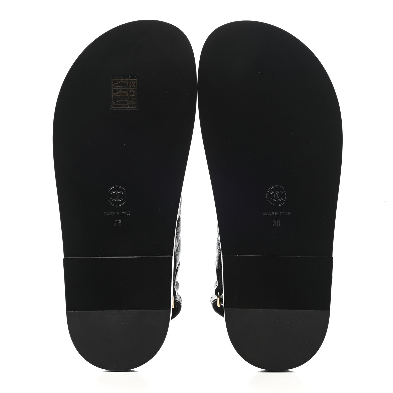 Chanel Grained Calfskin Velcro Dad Sandals 36 Black 5 of 9