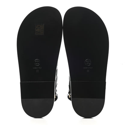 Chanel Grained Calfskin Velcro Dad Sandals 36 Black 5 of 9